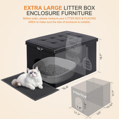 MEEXPAWS litter box enclosure side view highlights spacious interior for most litter boxes