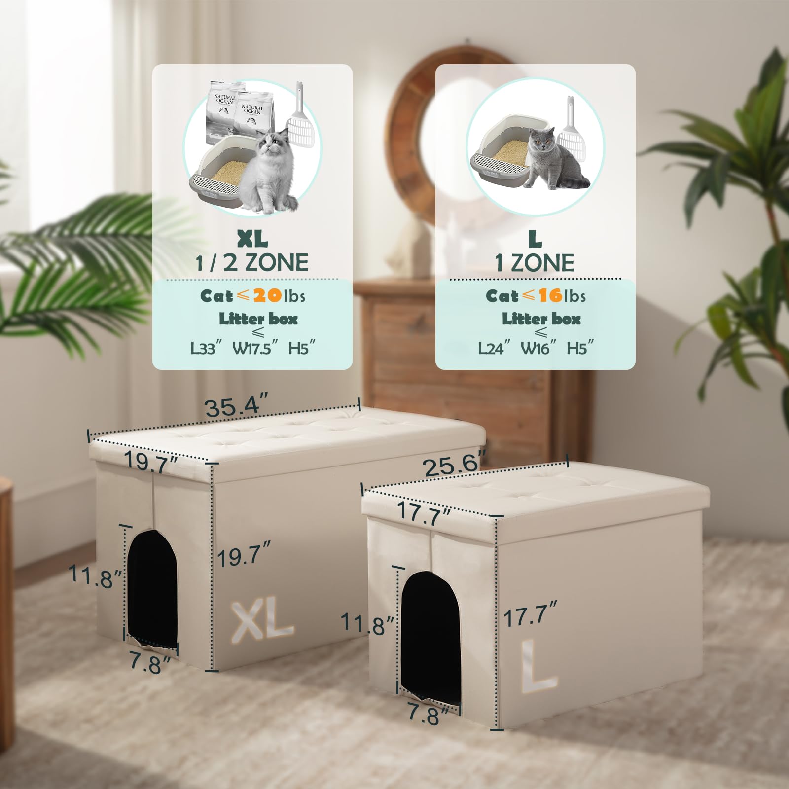 MEEXPAWS cat litter enclosure dog-proof design deters intrusion.