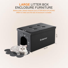 MEEXPAWS cat litter enclosure exterior side view shows compact footprint.
