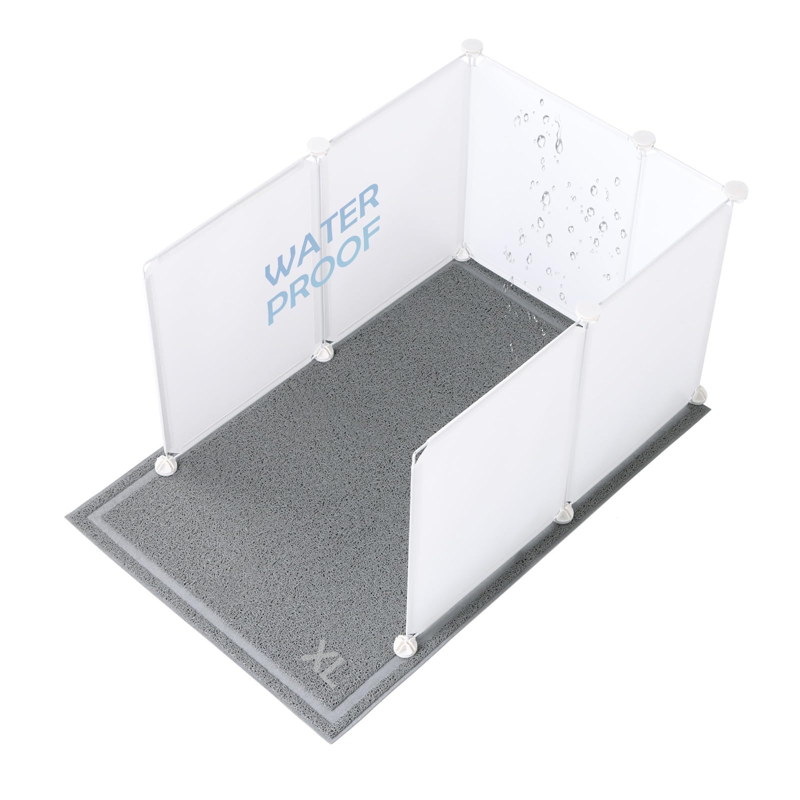 MEEXPAWS XL cat litter enclosure panels ready for assembly to reduce litter scatter