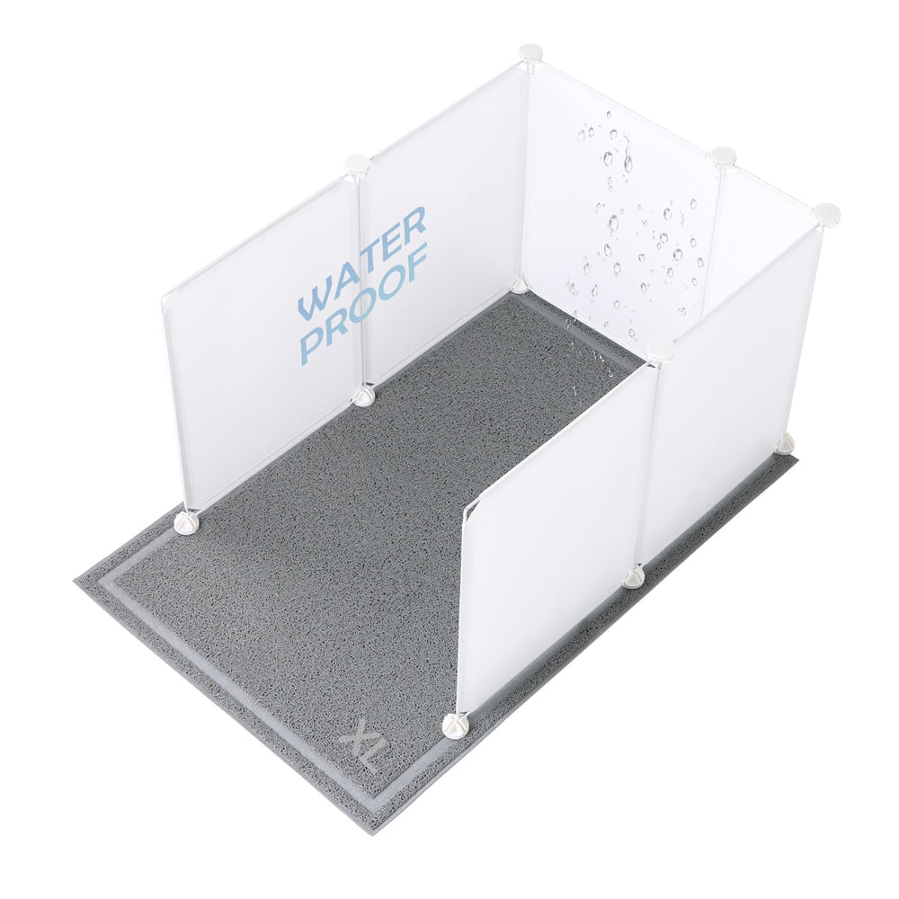 MEEXPAWS XL cat litter enclosure panels ready for assembly to reduce litter scatter