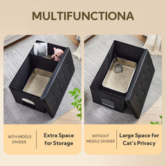 MEEXPAWS cat washroom bench interior shows waterproof lining for quick cleanup
