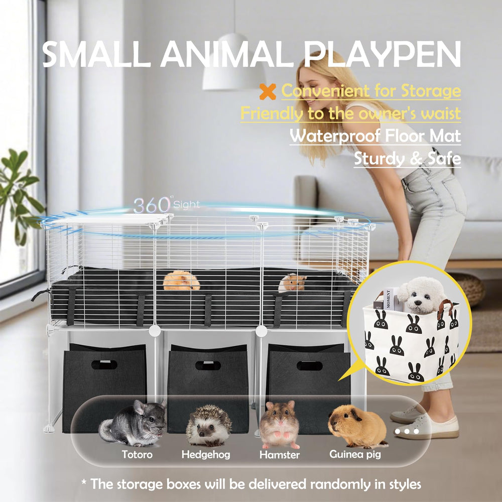MEEXPAWS guinea pig playpen PVC liner for easy cleaning