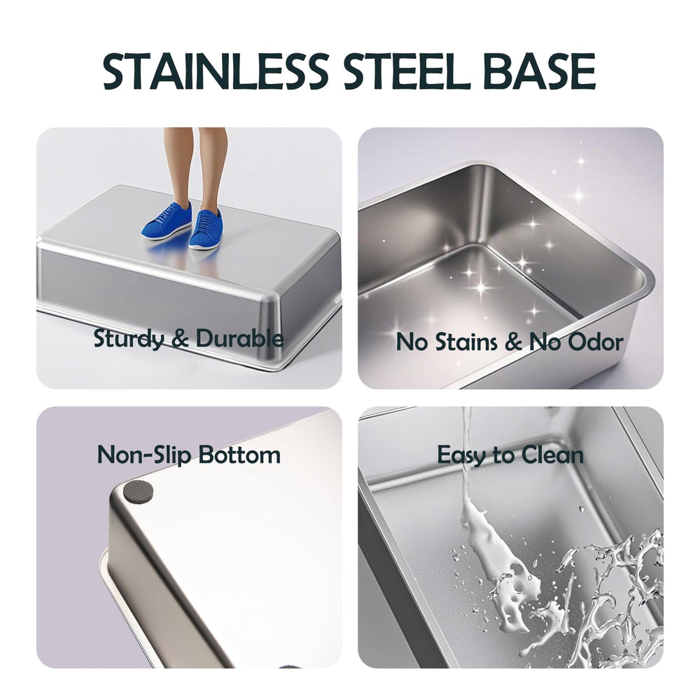 MEEXPAWS non-slip base keeps the litter box stable