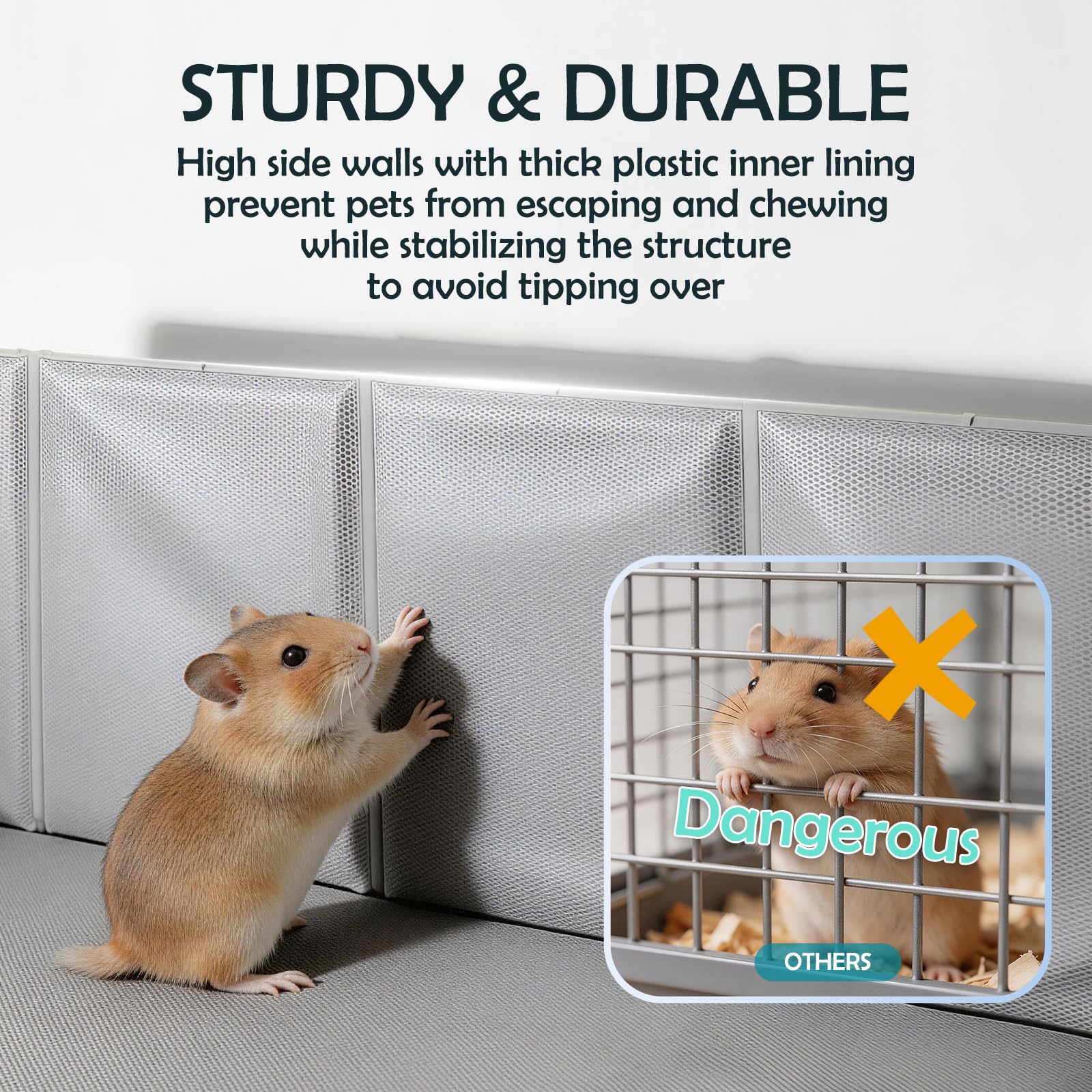 MEEXPAWS playpen spacious 40x28 inches for multiple pets.