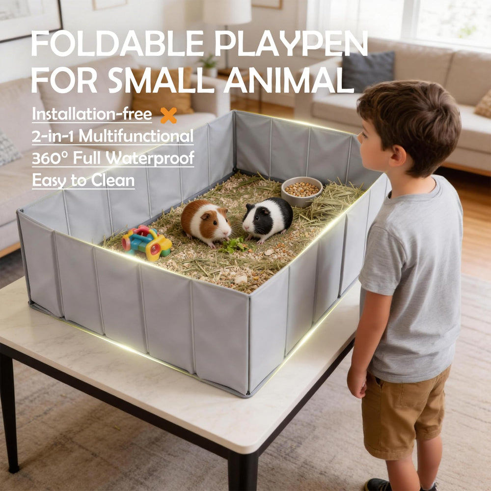 MEEXPAWS playpen sturdy wall 13 inches for safer containment.