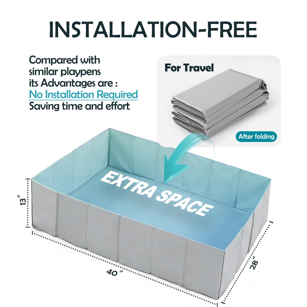 MEEXPAWS playpen waterproof lining keeps floors dry and clean.