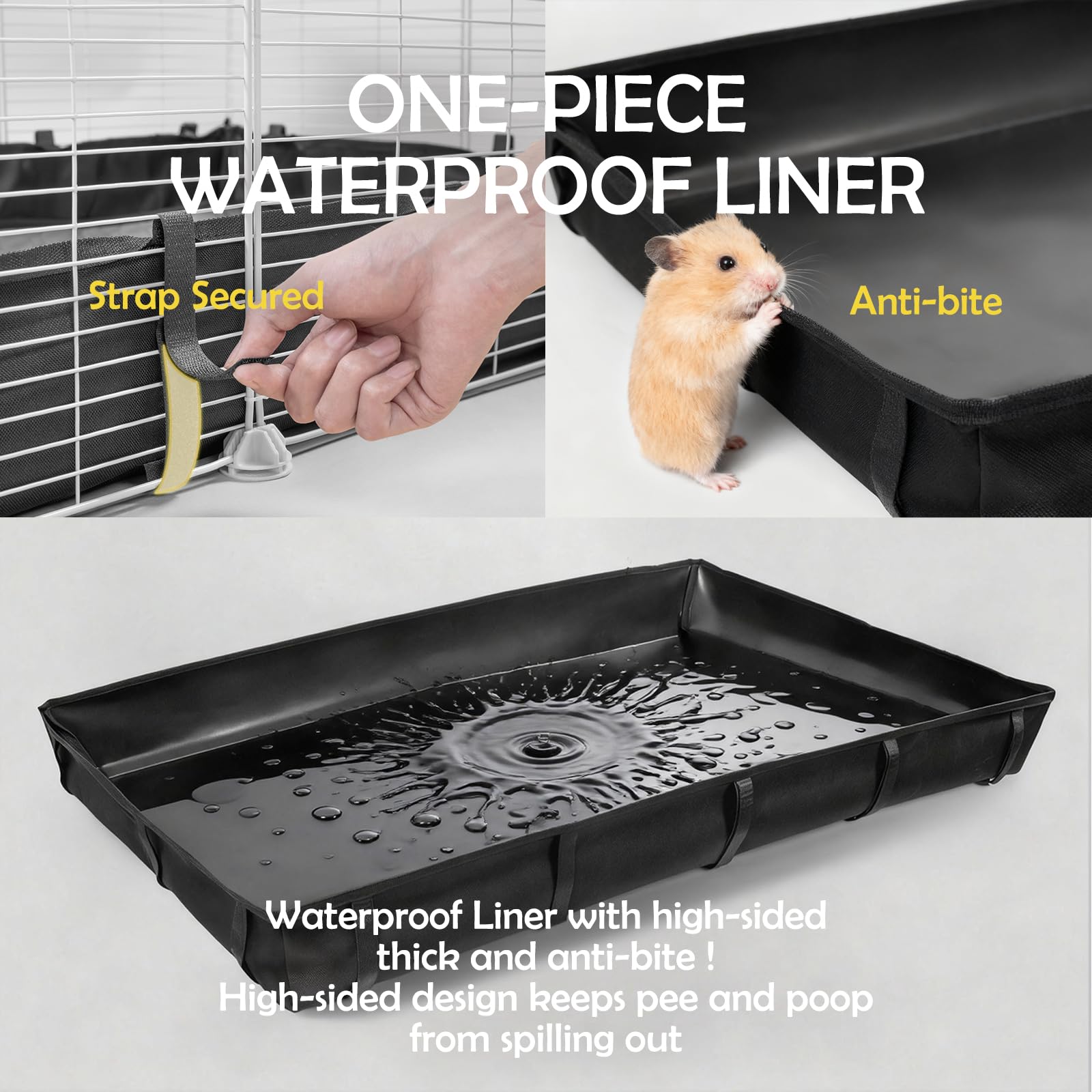 MEEXPAWS waterproof PVC liner protects floors and simplifies cleaning after play.