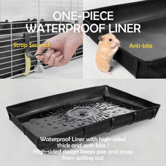 MEEXPAWS waterproof PVC liner protects floors and simplifies cleaning after play.