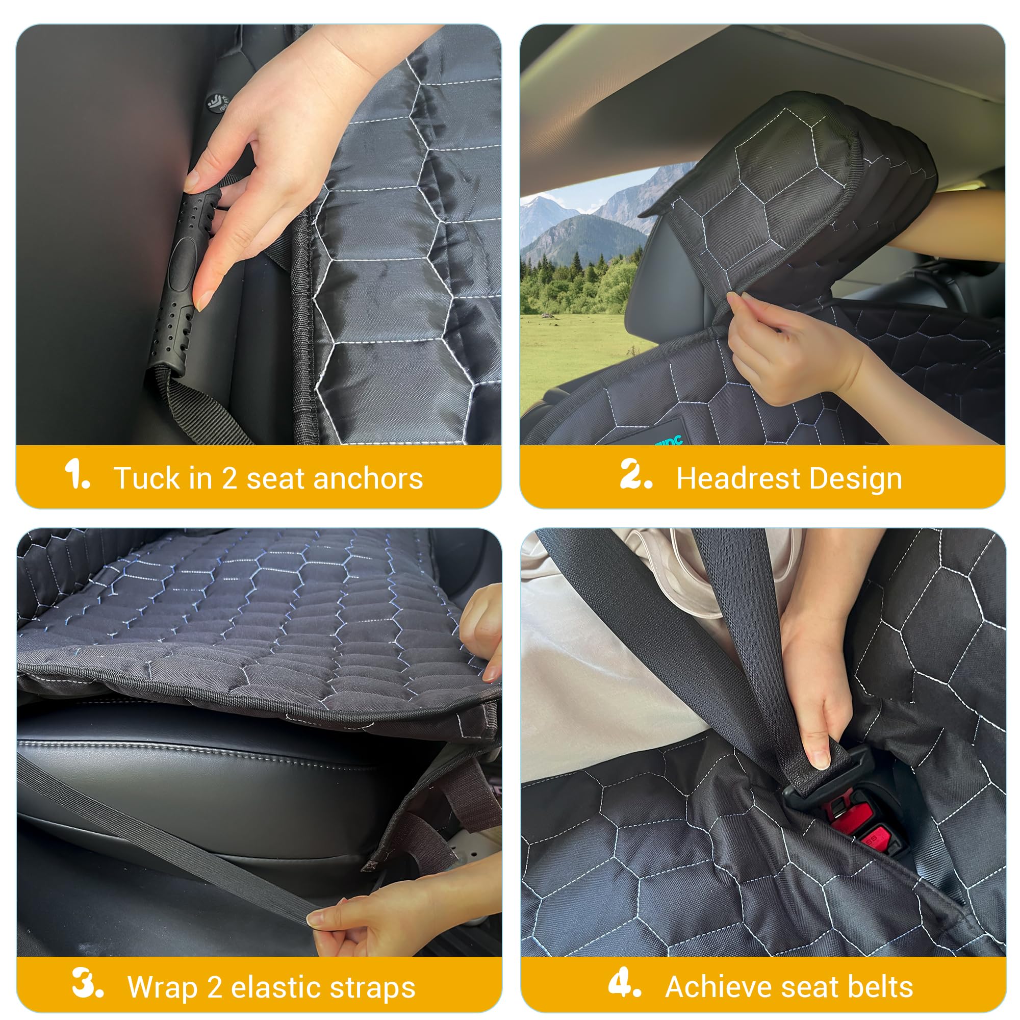 Meginc center zip back seat cover allows armrest use while protecting the seat