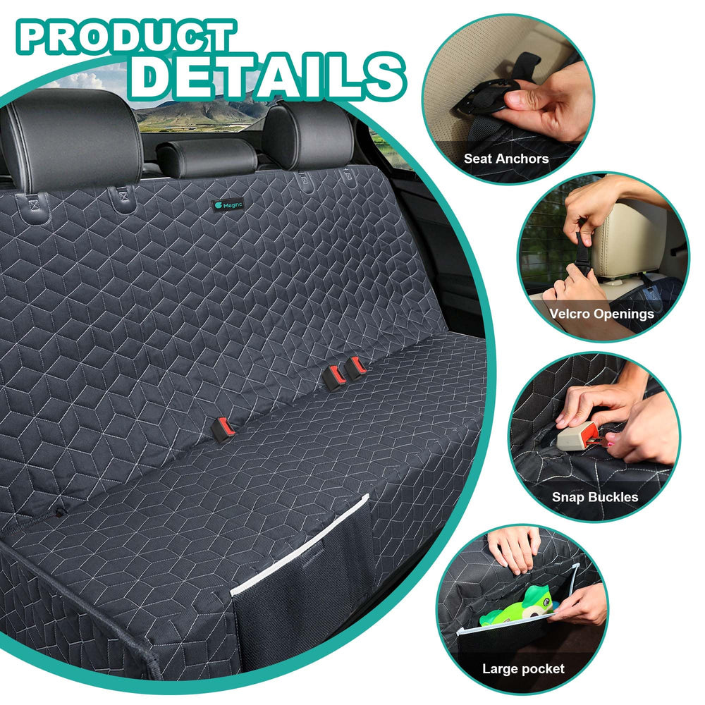 Meginc dog car seat cover wipe-clean surface after muddy outings
