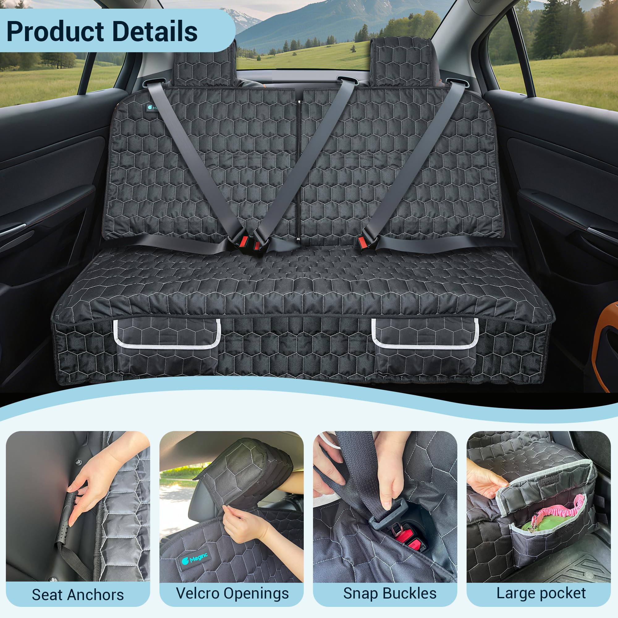 Meginc center zipper design allows armrest access for family comfort.