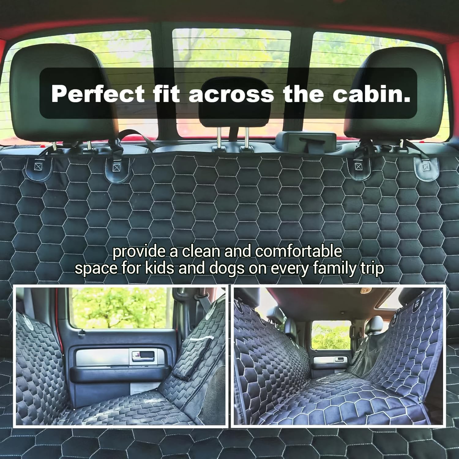 Meginc dog seat cover is easy to install and wipe clean.