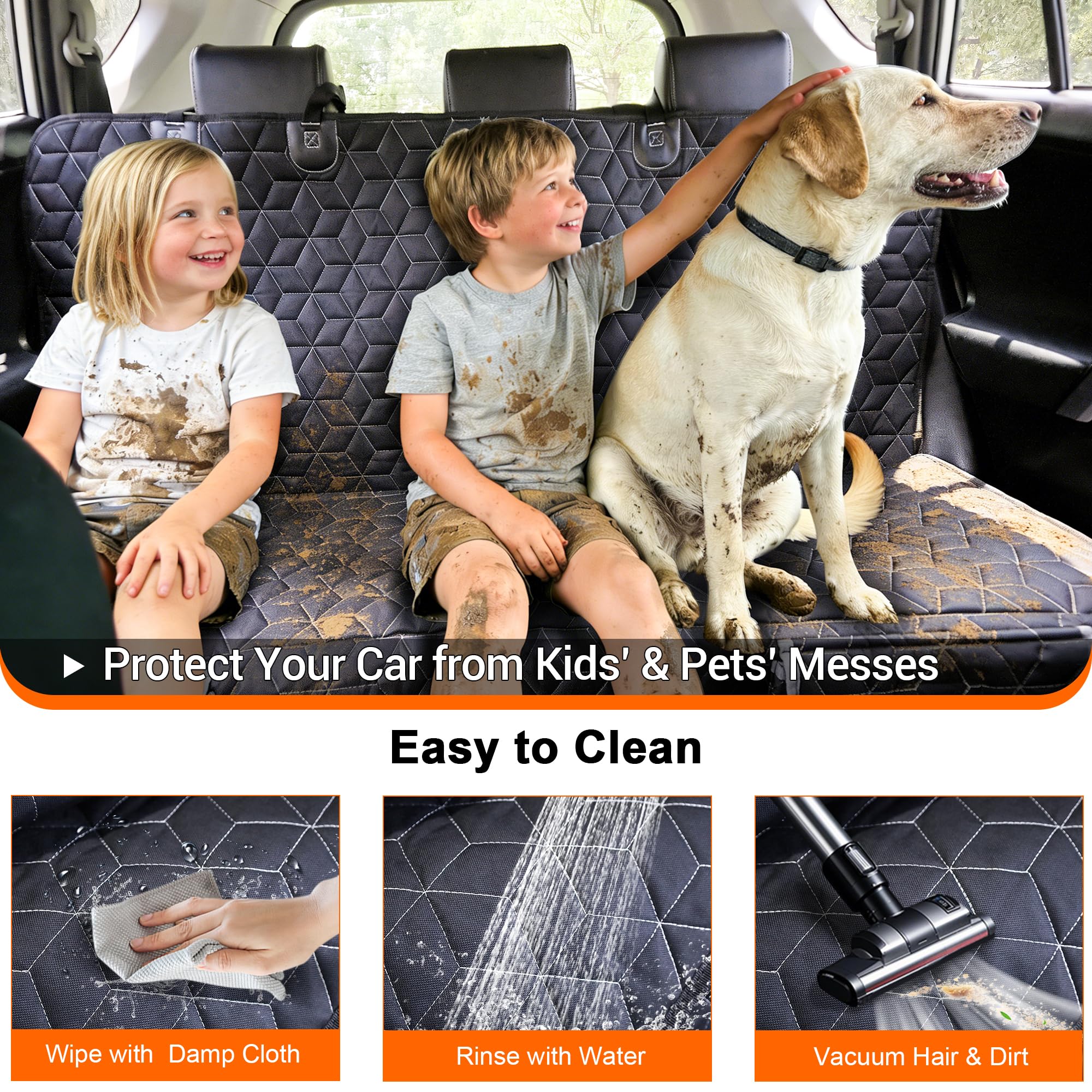 Meginc dog seat cover machine-washable for easy cleaning