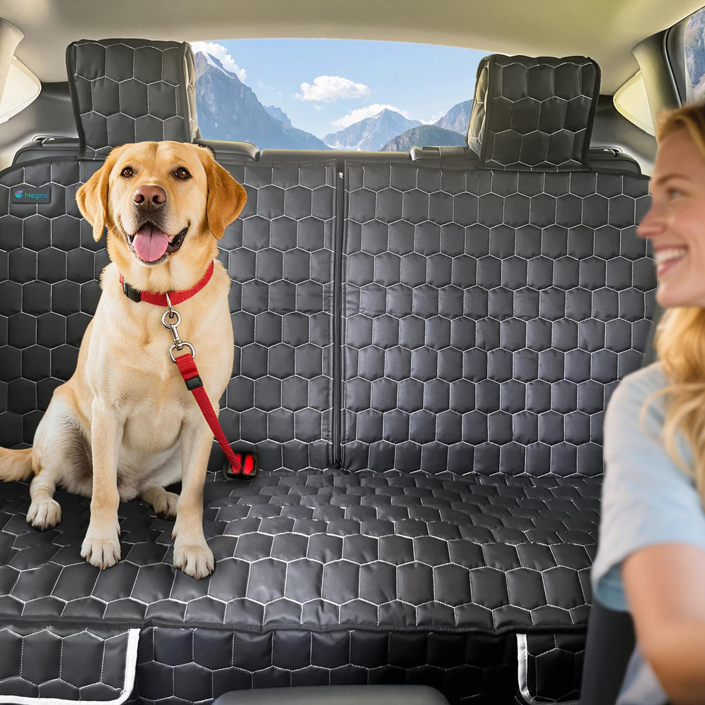Meginc dog seat cover with non-slip bottom and anchors stays securely in place.