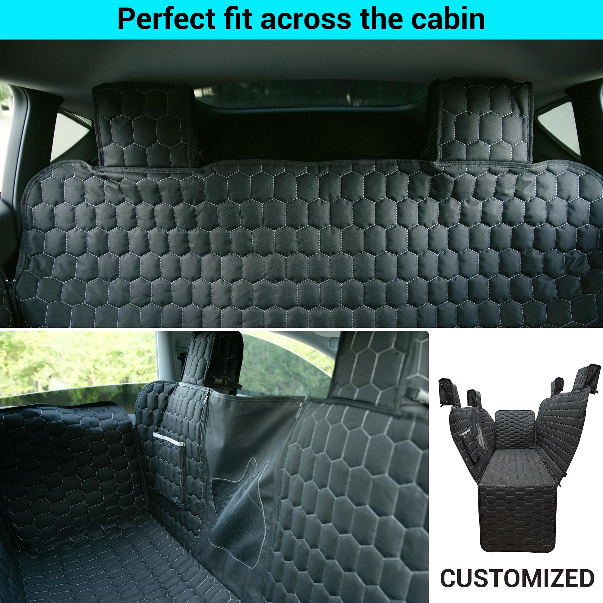 Meginc seat cover with PVC mesh window for better airflow