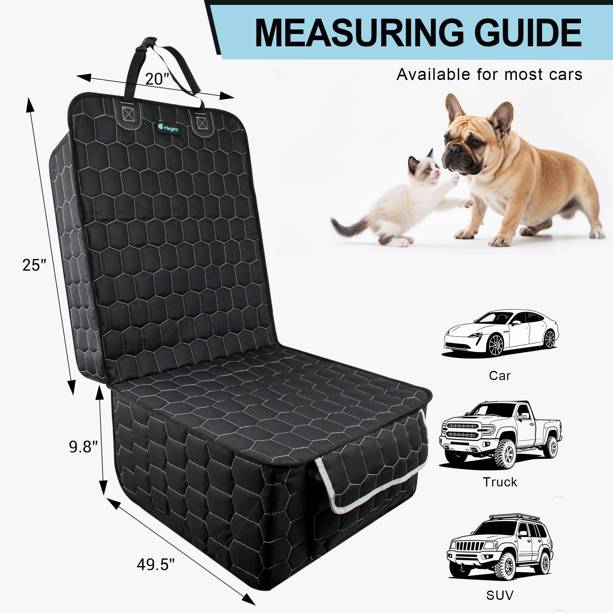 Meginc front seat cover easy to install and clean with machine-wash option.