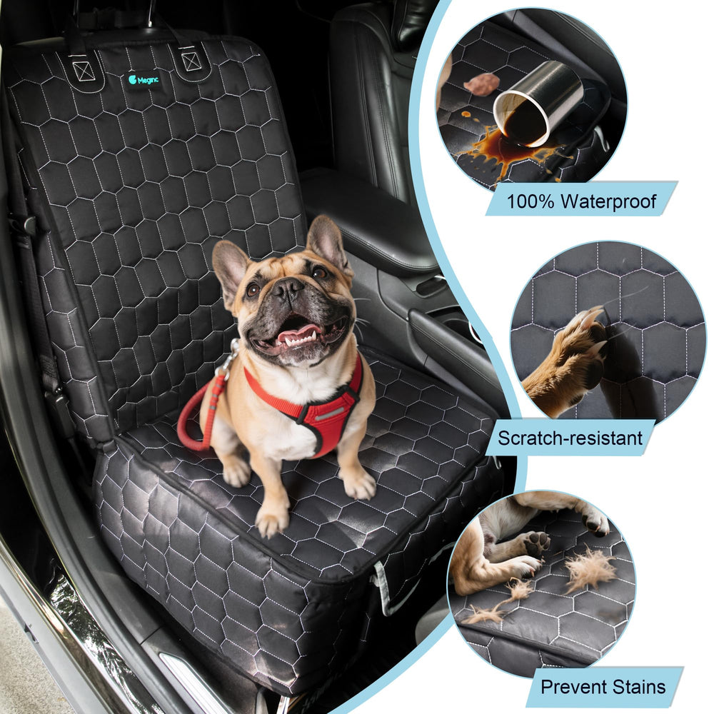 Meginc front seat cover fits most vehicles, including sedans, trucks, and SUVs.