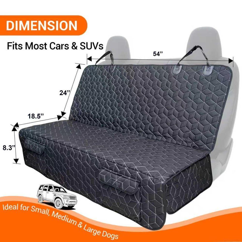 Meginc heavy-duty bench seat cover shields car carpet from paws, mud, and accidents.