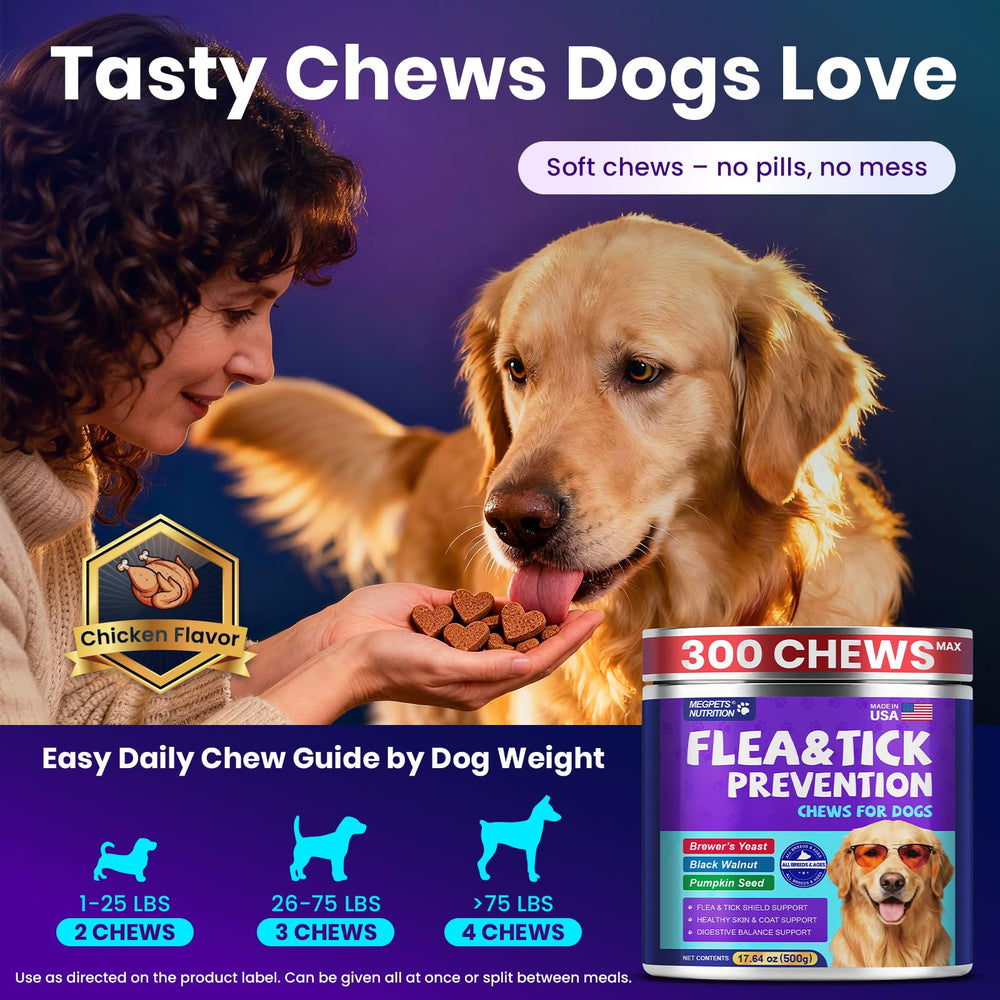 MEGPETS NUTRITION easy-daily-dosing chews suggest hassle-free routine for busy households.
