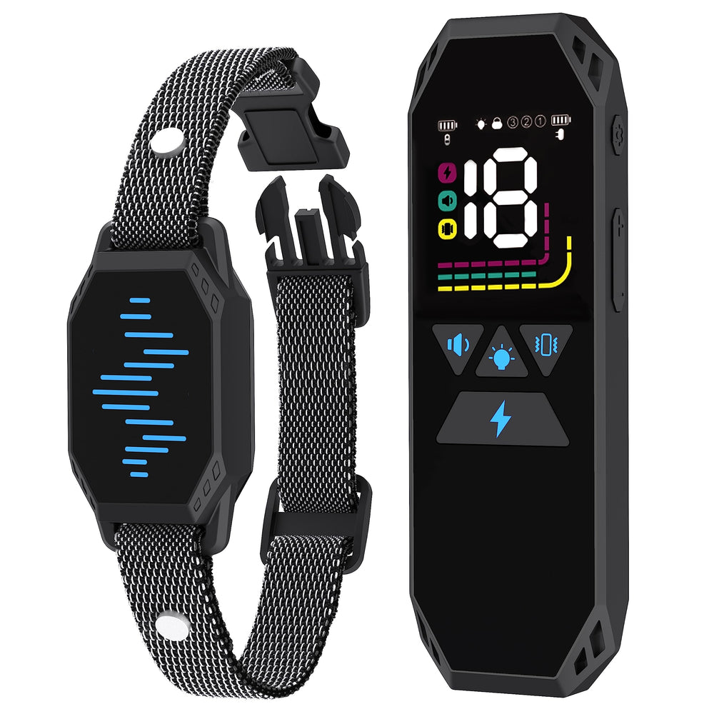 MEGWR dog collar and remote control for indoor and outdoor training.