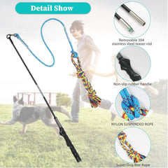 Meieke Flirt Pole with non-slip handle for comfortable extended sessions.