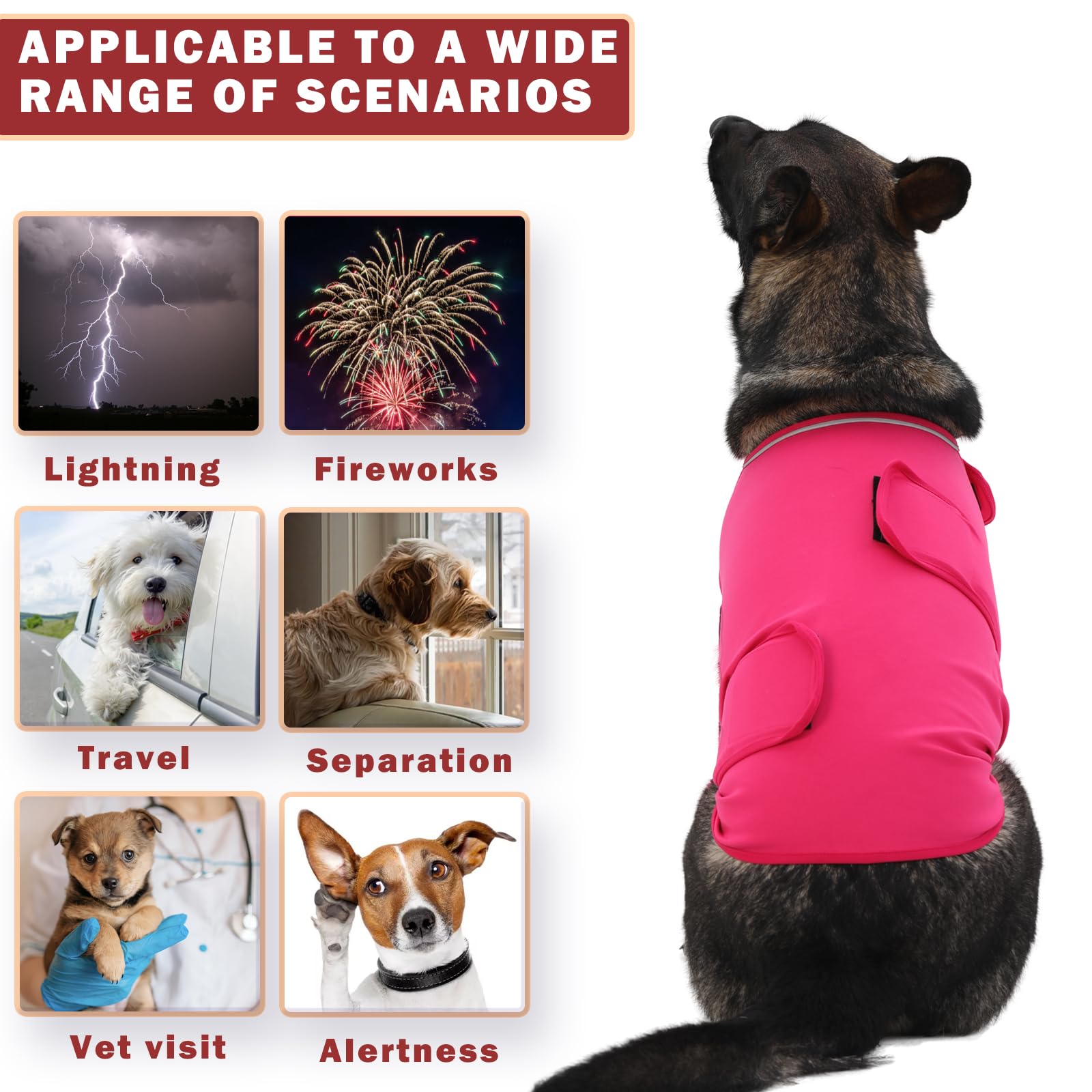 Meifsou dog anxiety vest close-up fabric highlights soft breathable material