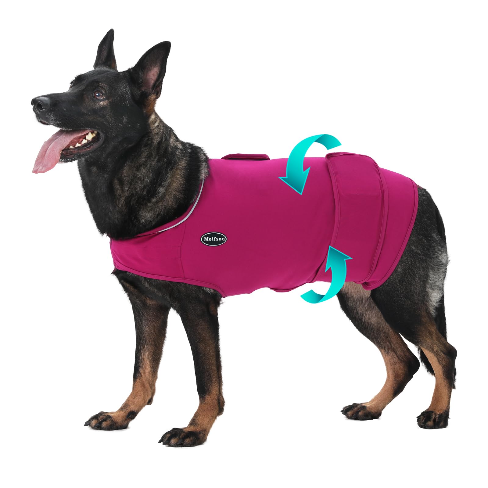 Meifsou dog anxiety vest easy-dressing view, spread-flat design