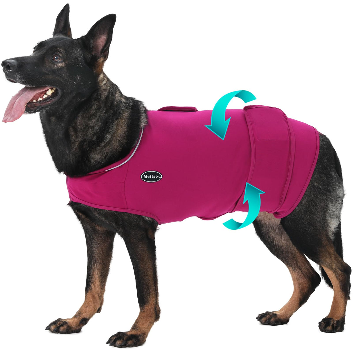 Meifsou dog anxiety vest fabric close-up showing soft, breathable material.