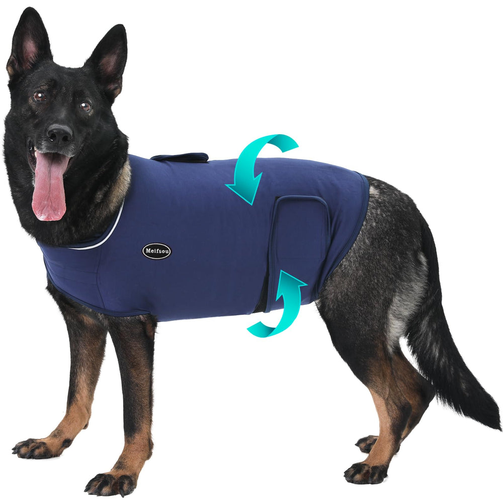 Meifsou dog anxiety vest front view, secure fit and breathable fabric