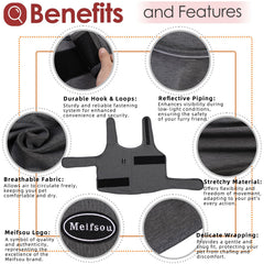 Meifsou dog anxiety vest secure wrap highlighting gentle pressure for confident wear.
