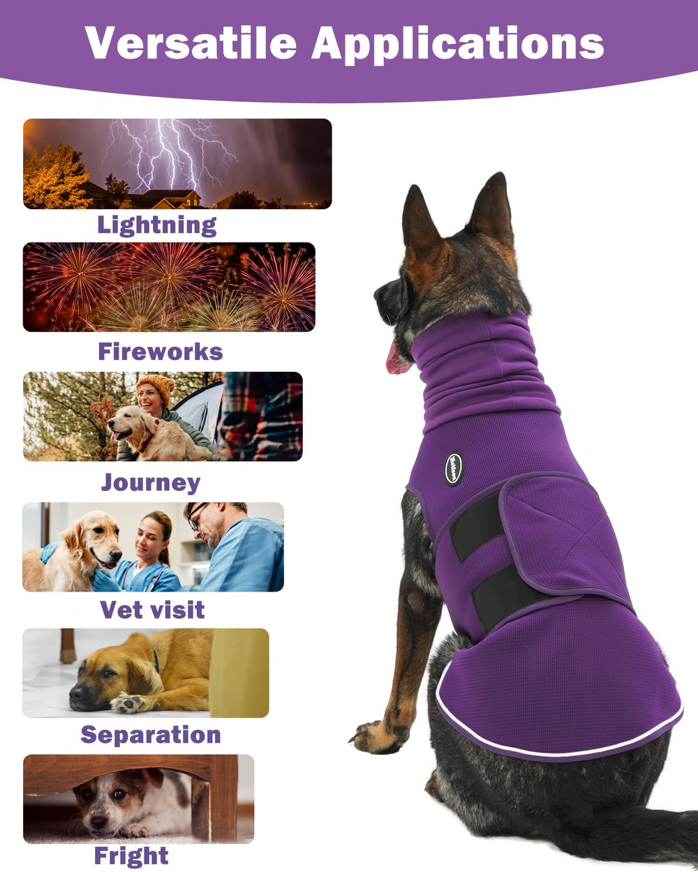 Meifsou dog anxiety vest with hood, breathable mesh for airflow during wear.