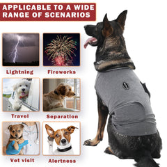 Meifsou vest being used during fireworks to illustrate stress-relief potential