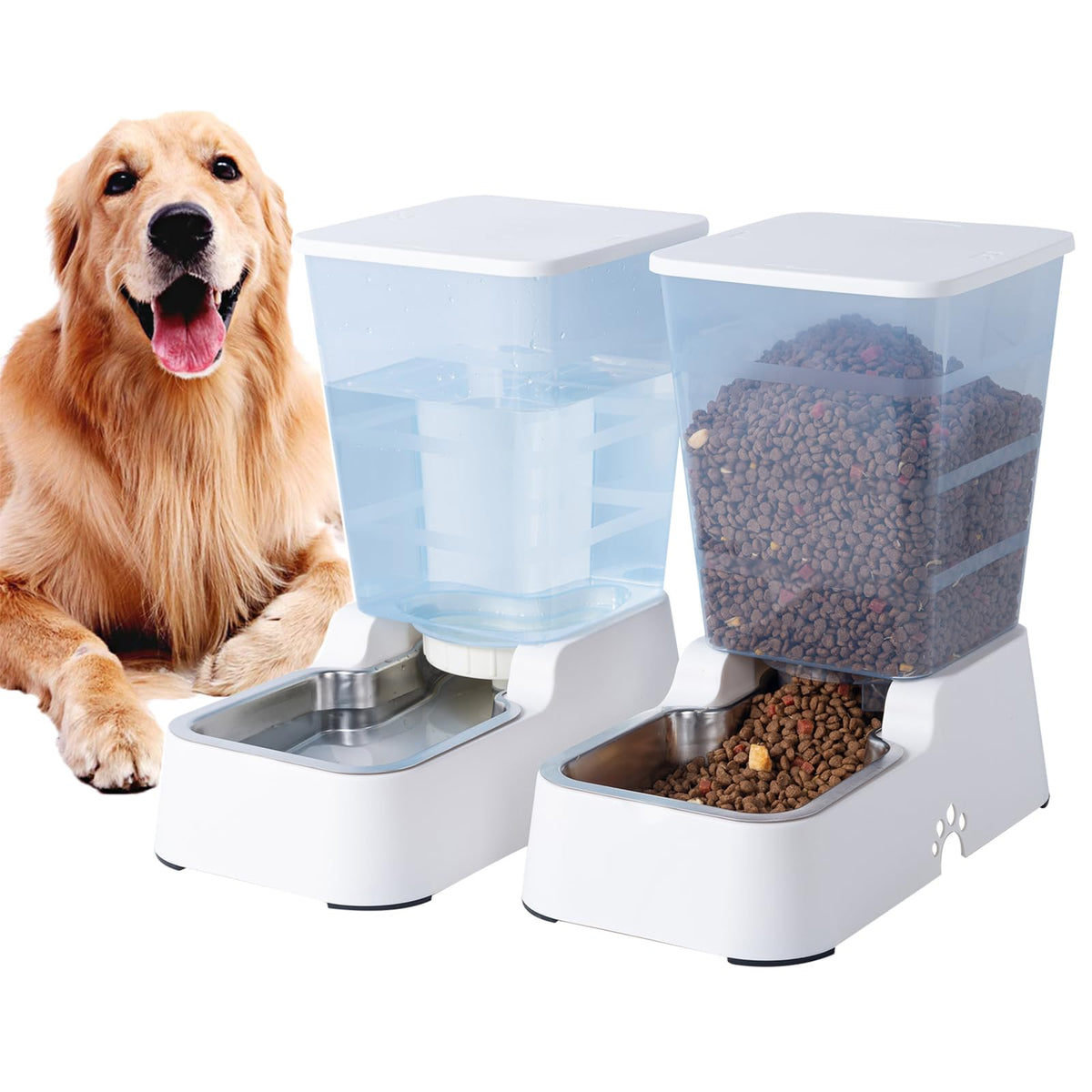Meikuler Pets Auto Feeder front view shows stable 5.2L capacity