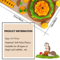 Meilzer snuffle mat center flower cover supports larger food portions.