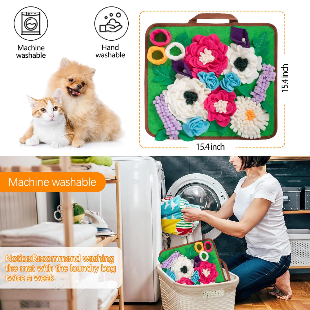 Meilzer Snuffle Mat compact size fits small to medium pets on the go.