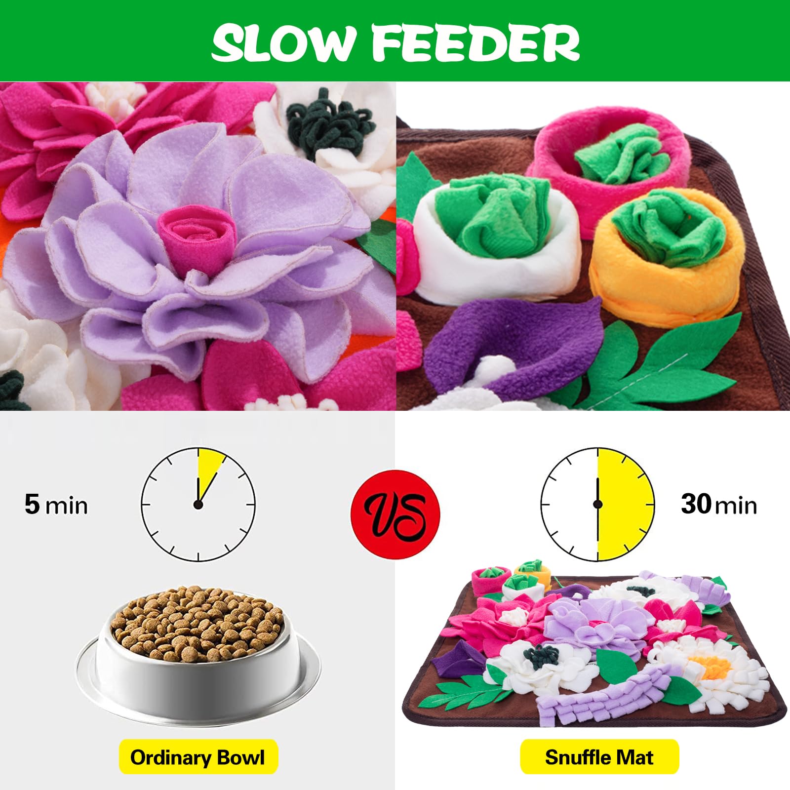 Meilzer snuffle mat folds compactly for travel and on-the-go training.