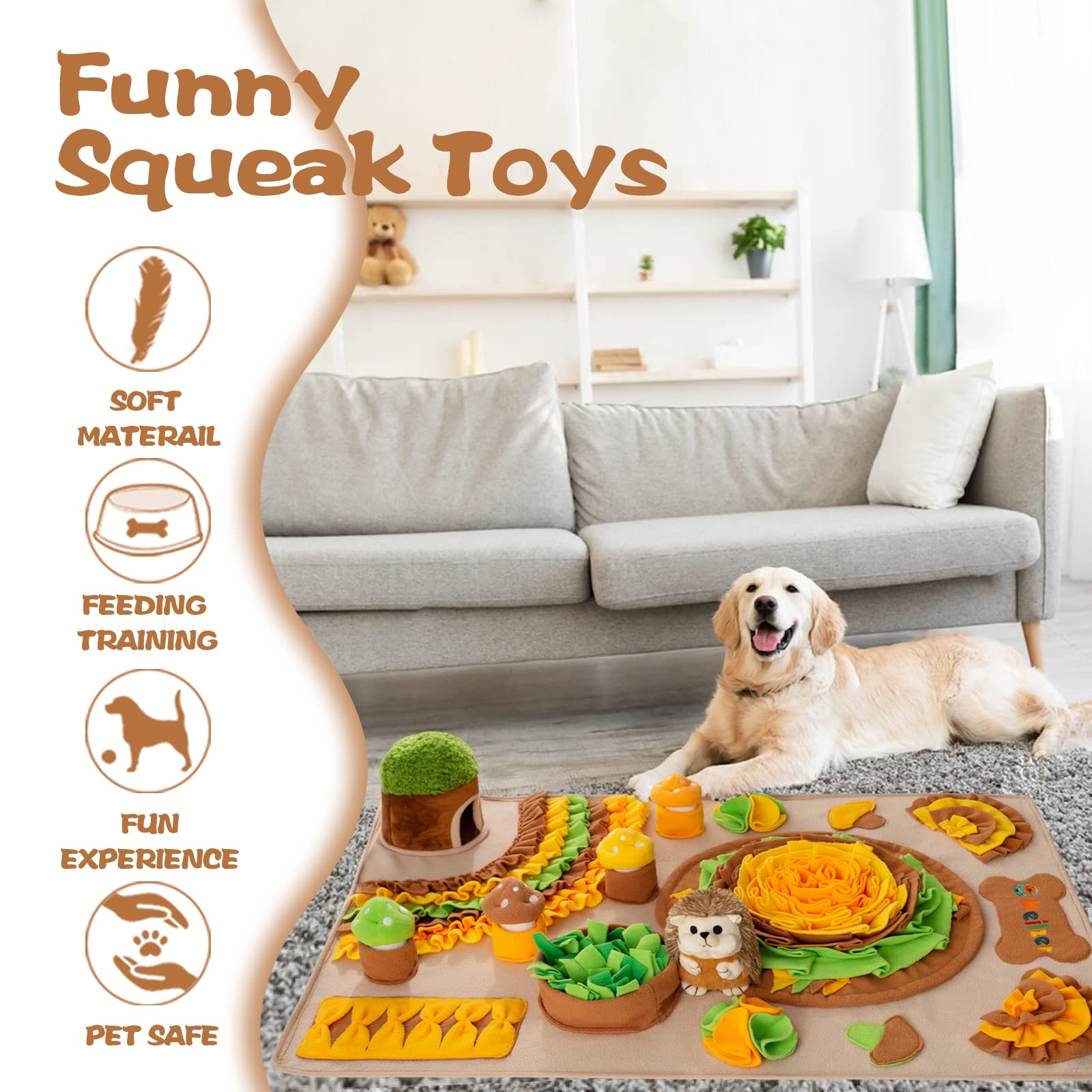 Meilzer foraging mat hides treats for mentally stimulating meals
