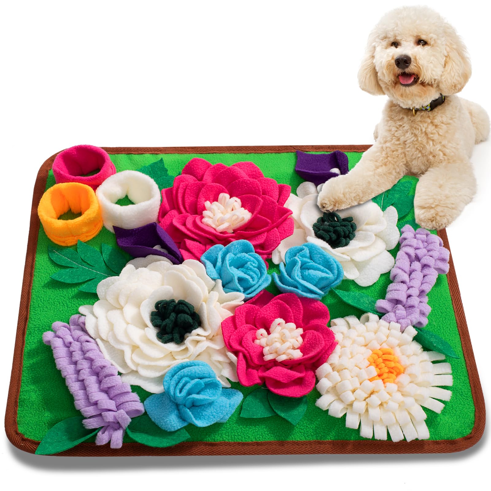 Meilzer Snuffle Mat green hero shot showing the interactive puzzle for slow feeding.