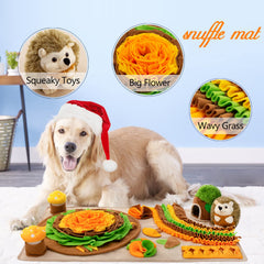 Meilzer snuffle mat mushroom squeaky-2 adds variety to sniffing games.