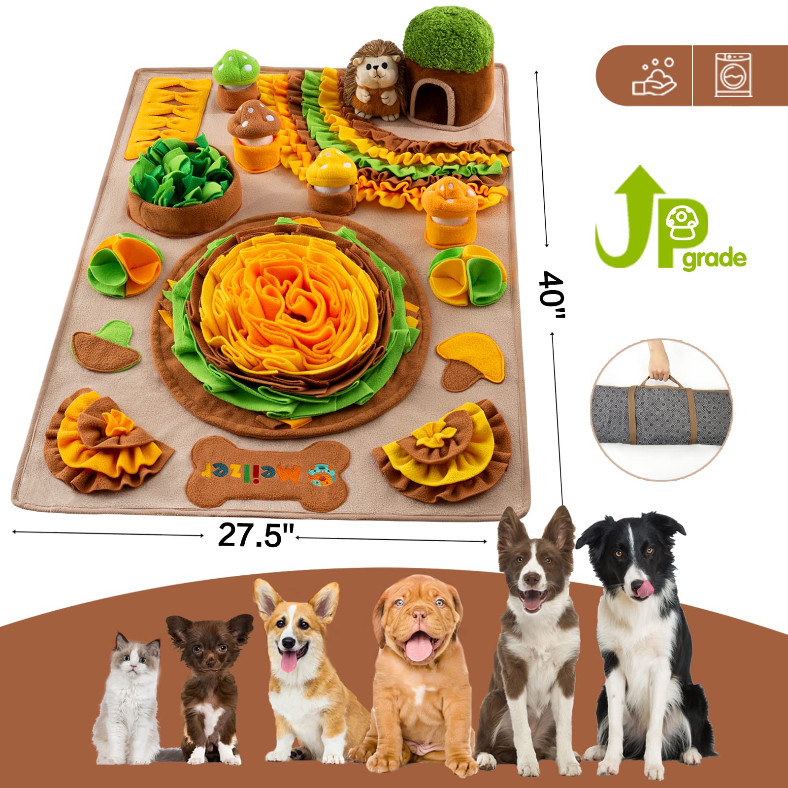Meilzer snuffle mat in polar fleece, washable and durable