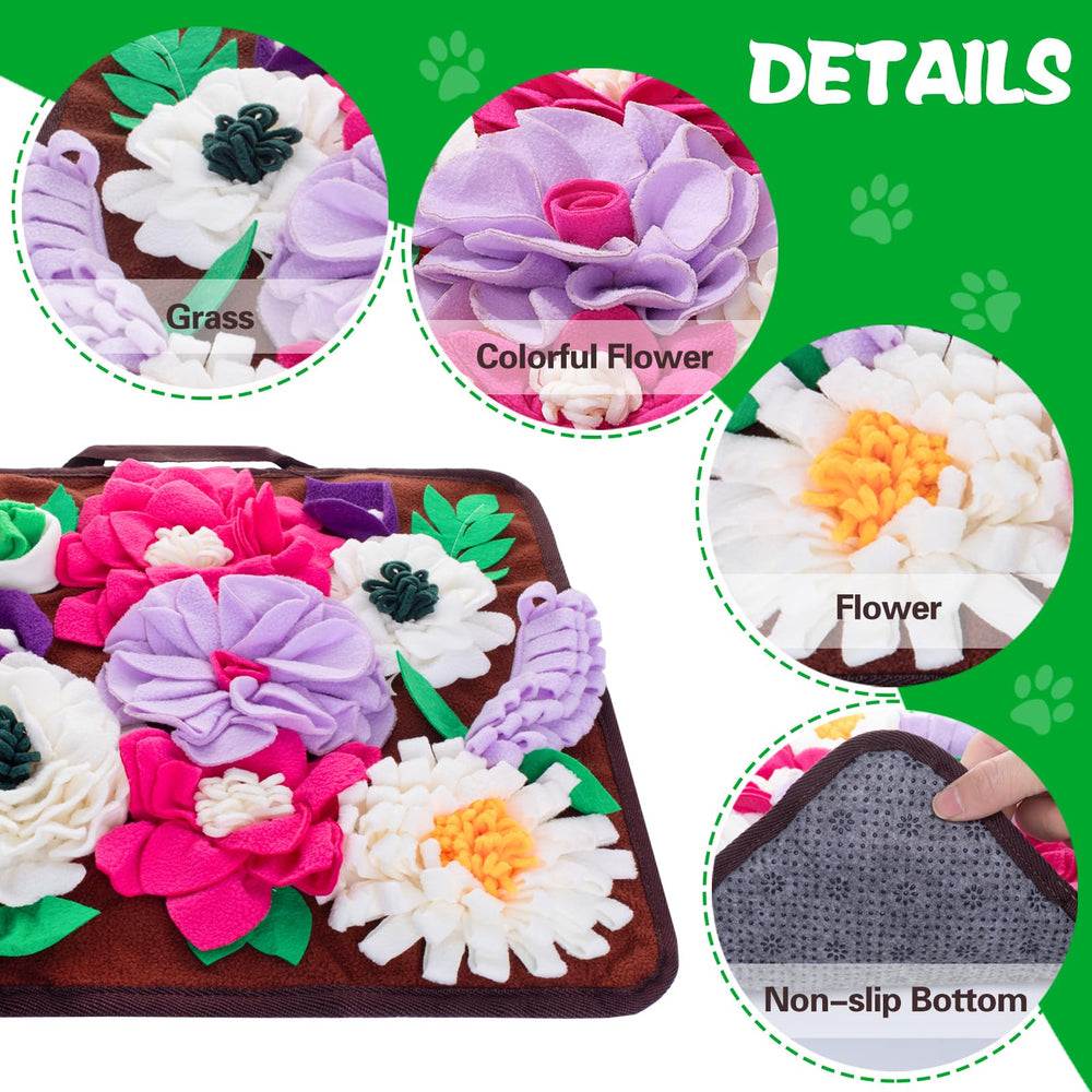 Meilzer snuffle mat uses safe coral fleece, durable and odor-free for lasting play.