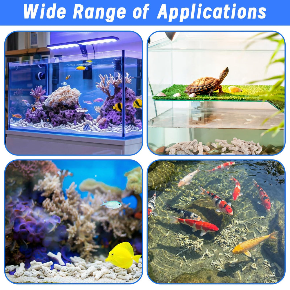 Decor-friendly natural filter media that complements driftwood and stones.