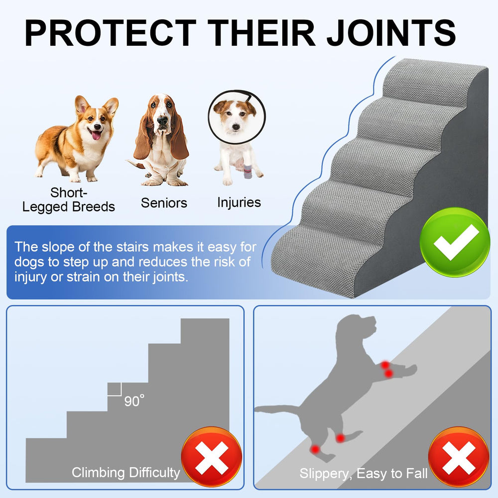 MEJYJEM dog stairs foam-core cushions joints during climbs for comfortable access.