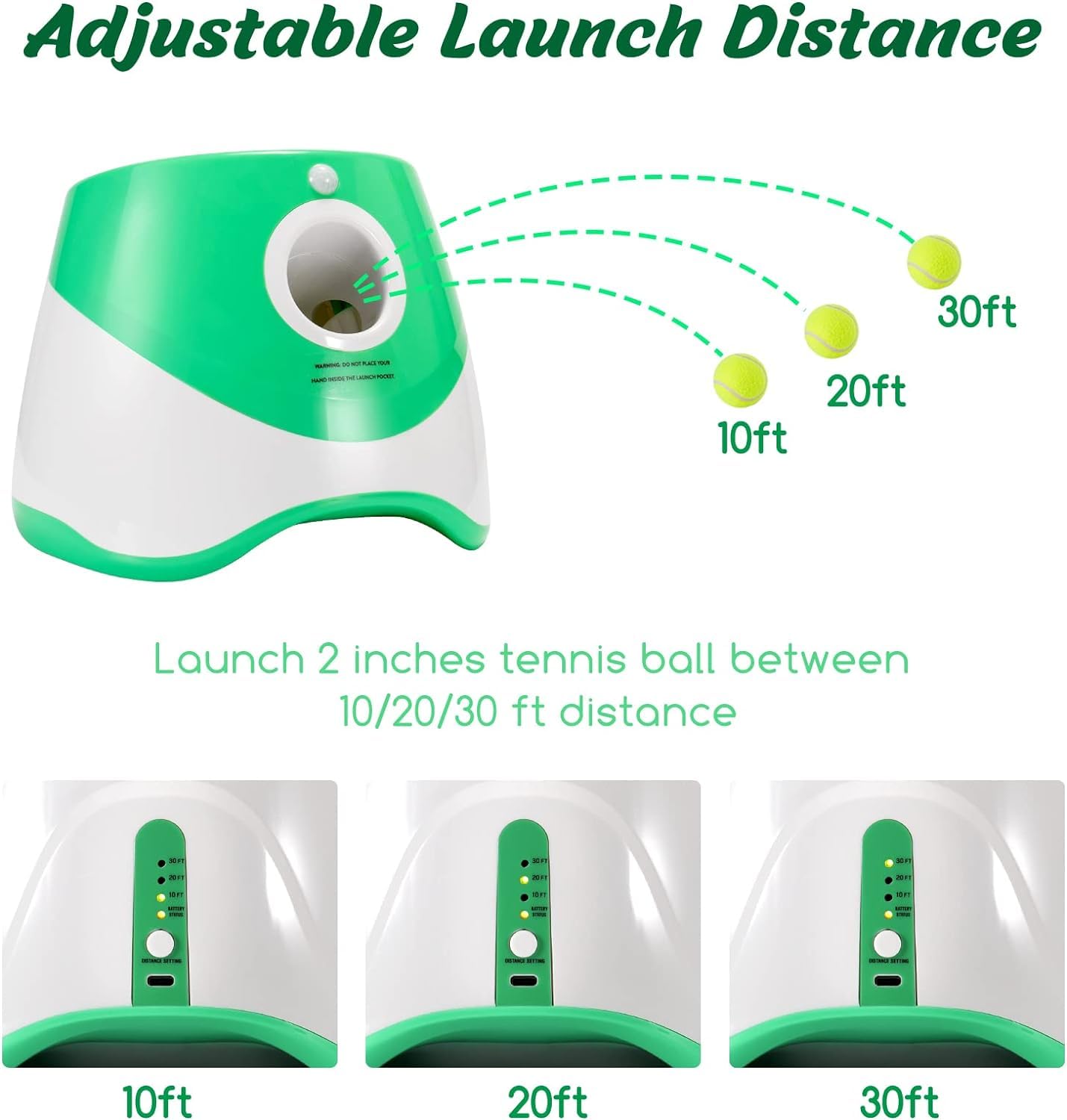 MEKAPLE three-distance settings for flexible play ranges.