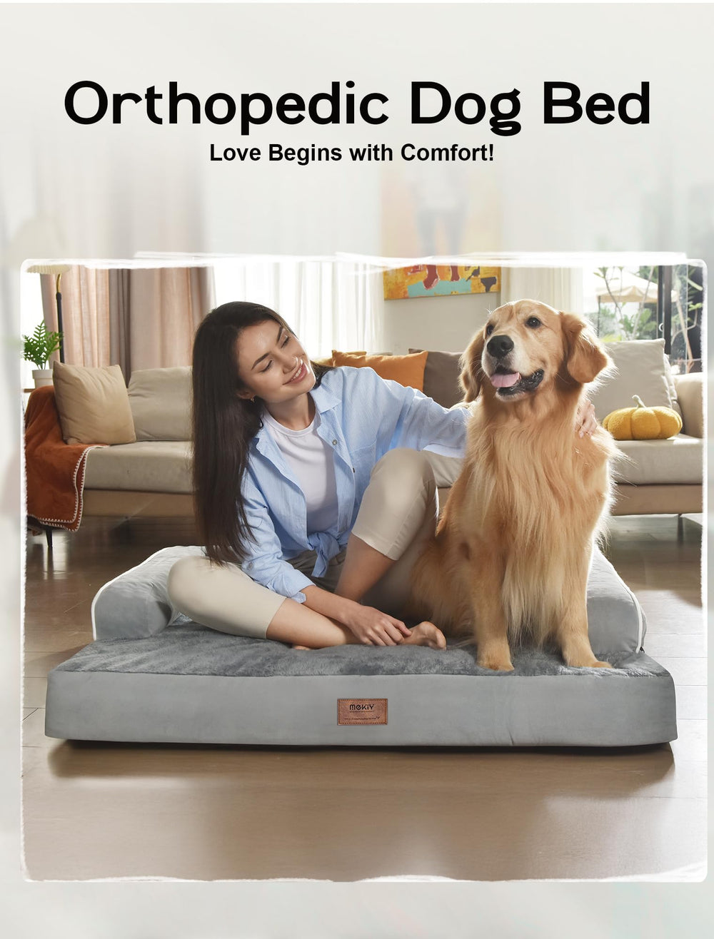 MEKIY bed dimensions 42x30x8 inches suit dogs under 75 lbs