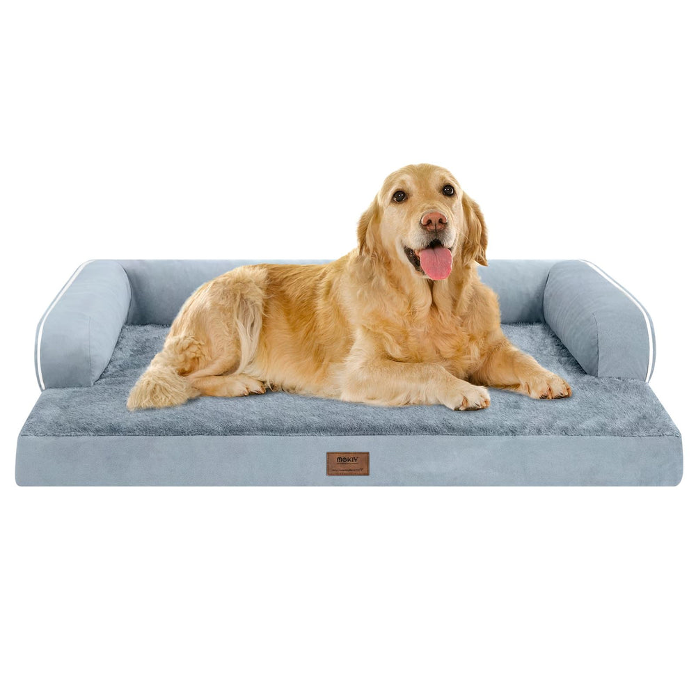 MEKIY extra large dog bed with memory foam provides joint-friendly support for big dogs