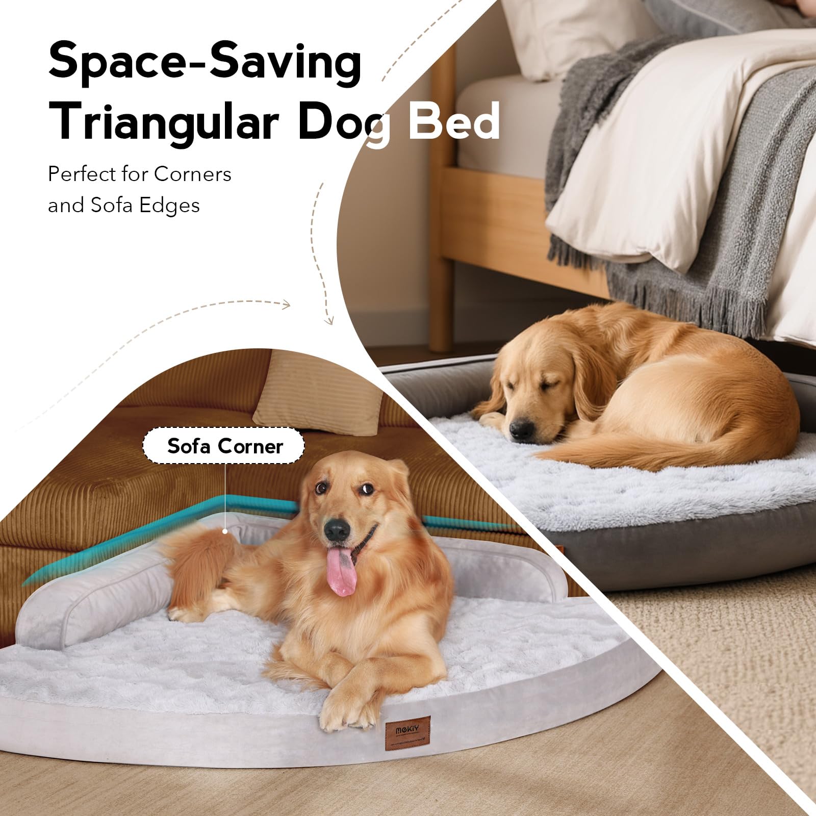MEKIY grey large dog bed ideal for jumbo breeds
