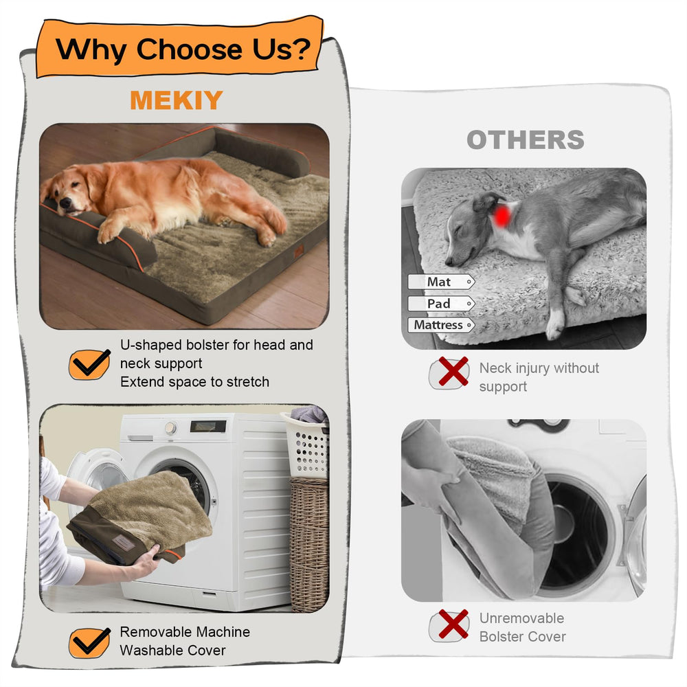 MEKIY memory foam dog bed XL delivers plush comfort for bigger dogs.