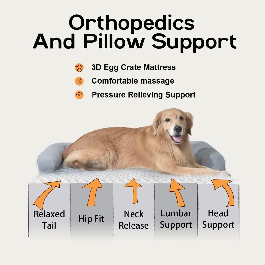 MEKIY waterproof cover on dog bed protects the mattress from spills during naps.